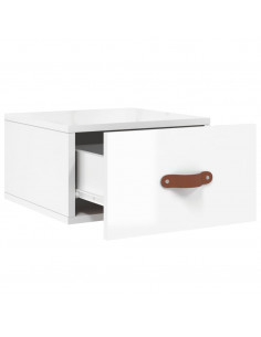 Comodini a Muro 2 pz Bianco Lucido 35x35x20 cm 2