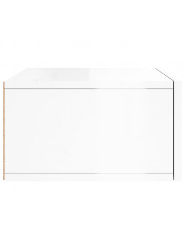 Comodini a Muro 2 pz Bianco Lucido 35x35x20 cm