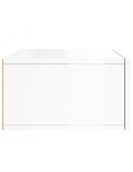 Comodini a Muro 2 pz Bianco Lucido 35x35x20 cm
