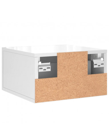 Comodini a Muro 2 pz Bianco Lucido 35x35x20 cm