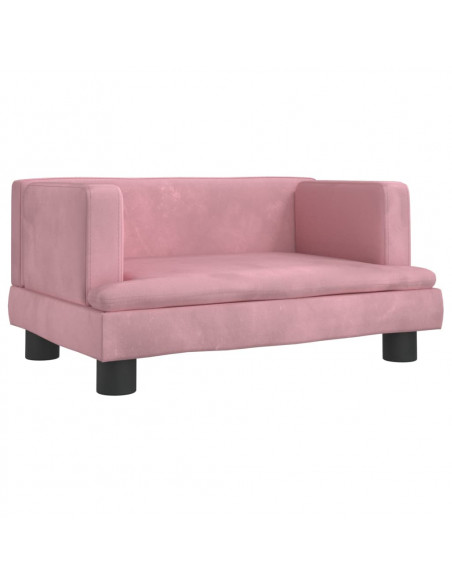 Divano per Bambini Rosa 60x40x30 cm in Velluto