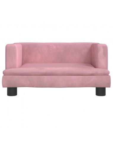 Divano per Bambini Rosa 60x40x30 cm in Velluto