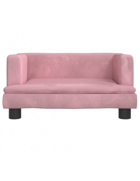 Divano per Bambini Rosa 60x40x30 cm in Velluto