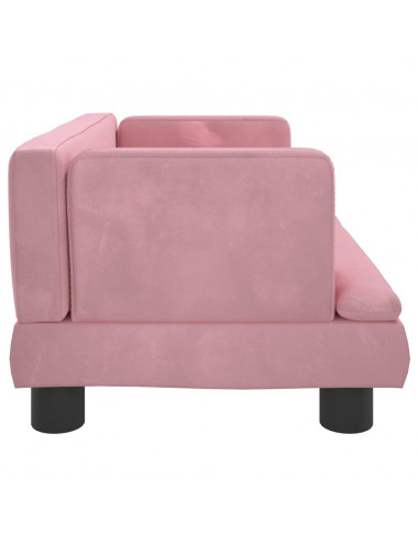 Divano per Bambini Rosa 60x40x30 cm in Velluto