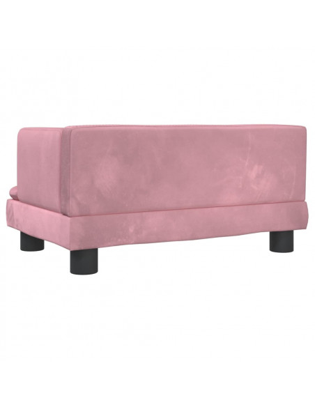 Divano per Bambini Rosa 60x40x30 cm in Velluto