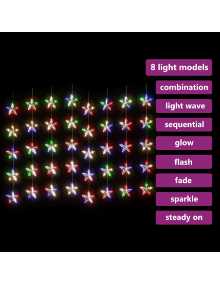 Luci Fatate a Stella a LED 200 LED Colorati 8 Funzioni