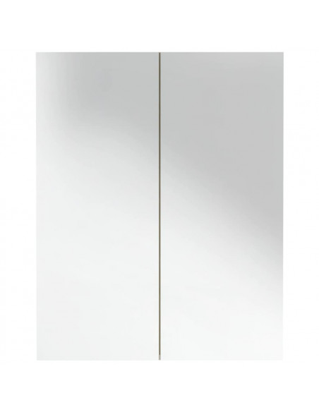 Armadietto a Specchio per Bagno 60x15x75 cm MDF Bianco e Rovere