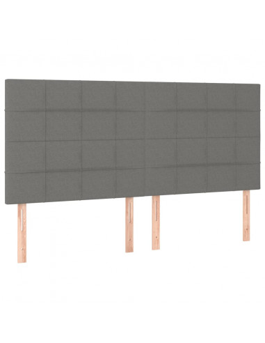 Giroletto a Molle con Materasso Grigio Scuro 180x200 cm Tessuto