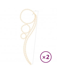 Stringhe Luci a Forma di Palle 2pz Bianco Caldo 111,5x35x4,5cm 2