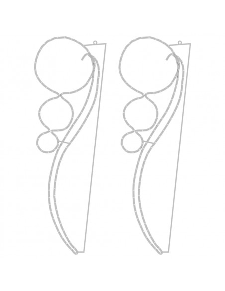 Stringhe Luci a Forma di Palle 2pz Bianco Caldo 111,5x35x4,5cm