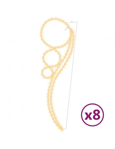 Stringhe Luci a Forma di Palle 8pz Bianco Caldo 111,5x35x4,5cm