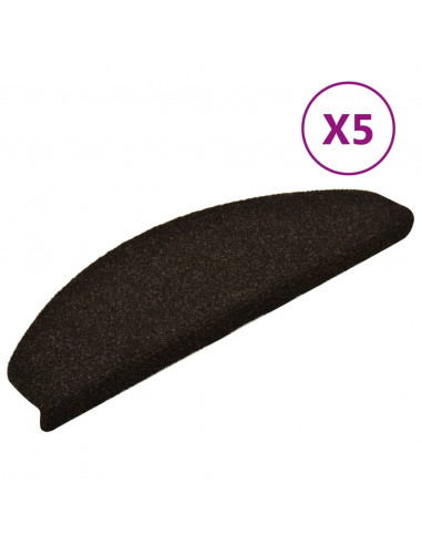 Tappetini per Scale 5 pz Marrone Scuro 65x21x4 cm Agugliati