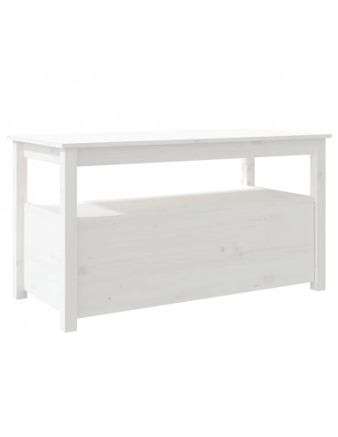 Tavolino da Salotto Bianco 102x49x55 cm Legno Massello di Pino