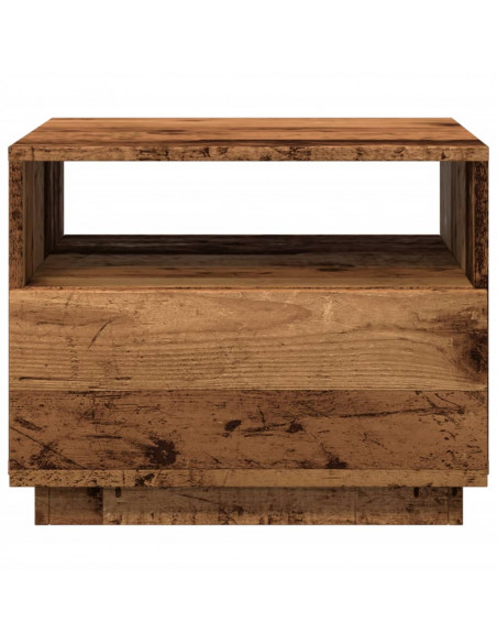 Tavolino da Salotto con Luci LED Legno Antico 50x49x40 cm