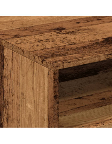 Tavolino da Salotto con Luci LED Legno Antico 50x49x40 cm