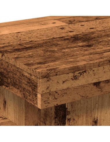 Tavolino da Salotto con Luci LED Legno Antico 50x50x40 cm