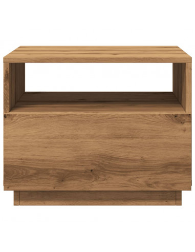 Tavolino da Salotto con Luci LED Rovere Artigianale 50x49x40 cm