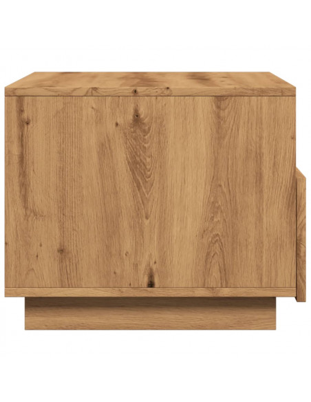 Tavolino da Salotto con Luci LED Rovere Artigianale 50x49x40 cm