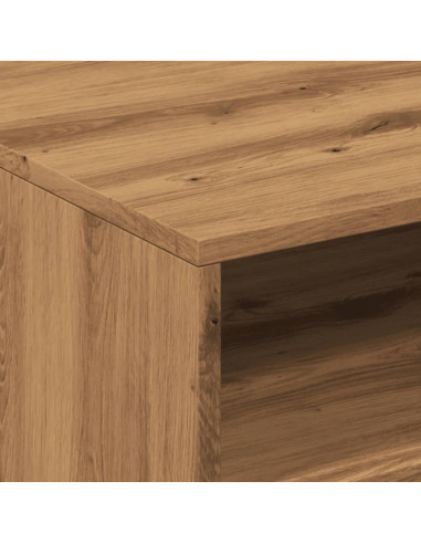 Tavolino da Salotto con Luci LED Rovere Artigianale 50x49x40 cm