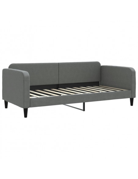 Letto da Giorno Grigio 90x200 cm in Tessuto
