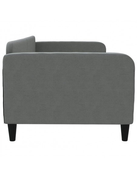 Letto da Giorno Grigio 90x200 cm in Tessuto