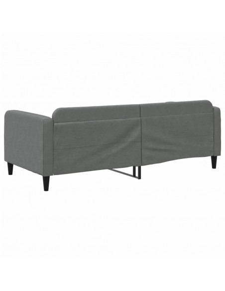Letto da Giorno Grigio 90x200 cm in Tessuto