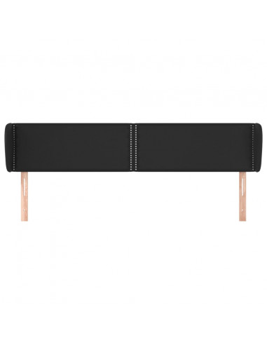 Testiera ad Orecchio Nera 183x23x78/88 cm in Similpelle