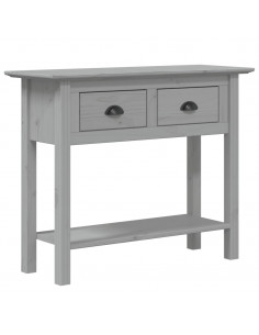 Tavolo Consolle BODO 90x34,5x73 cm Legno Massello Pino Grigio 2