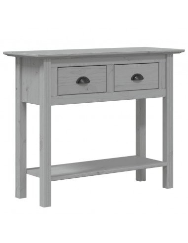 Tavolo Consolle BODO 90x34,5x73 cm Legno Massello Pino Grigio
