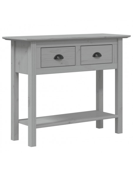 Tavolo Consolle BODO 90x34,5x73 cm Legno Massello Pino Grigio