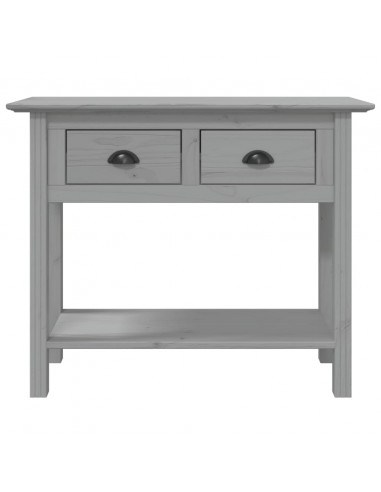 Tavolo Consolle BODO 90x34,5x73 cm Legno Massello Pino Grigio