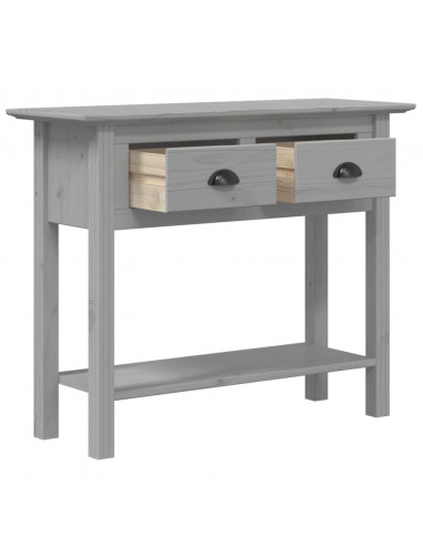 Tavolo Consolle BODO 90x34,5x73 cm Legno Massello Pino Grigio