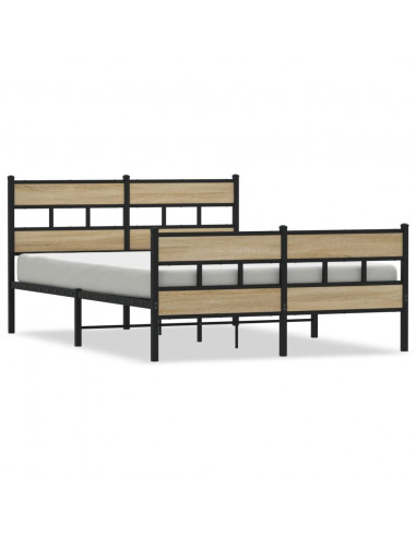 Giroletto senza Materaso in Metallo Rovere Sonoma 150x200 cm