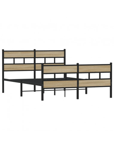 Giroletto senza Materaso in Metallo Rovere Sonoma 150x200 cm