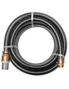 Tubo di Aspirazione con Connettori in Ottone 15 m 25 mm Nero 2