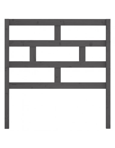 Testiera per Letto Grigia 106x4x100cm in Legno Massello di Pino