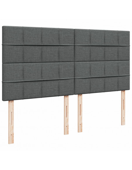 Giroletto a Molle con Materasso Grigio Scuro 180x200 cm Tessuto
