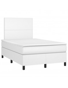 Giroletto a Molle con Materasso Bianco 120x190 cm in Similpelle 2