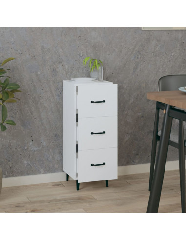 Credenza Bianca 34,5x34x90 cm in Legno Multistrato