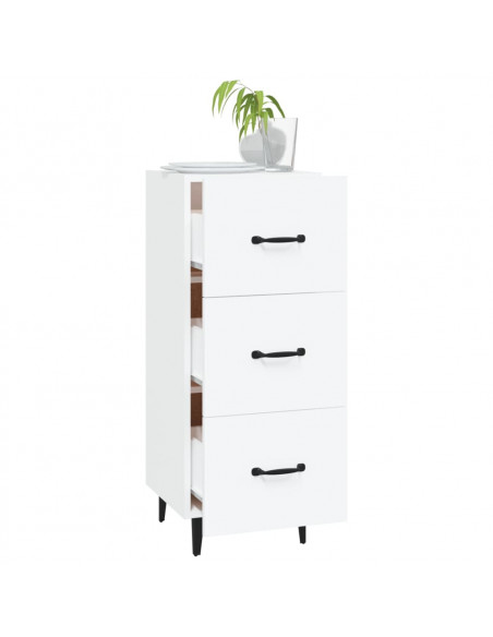 Credenza Bianca 34,5x34x90 cm in Legno Multistrato