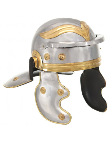 Elmo da Soldato Antico Romano per LARP in Acciaio Argento