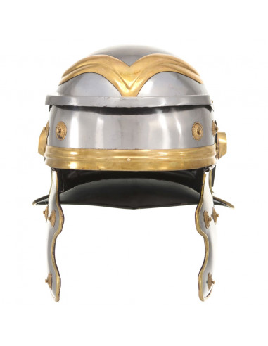 Elmo da Soldato Antico Romano per LARP in Acciaio Argento