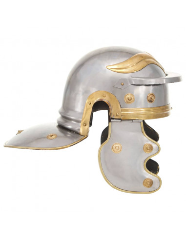 Elmo da Soldato Antico Romano per LARP in Acciaio Argento