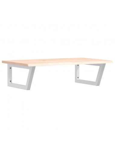 Ripiano a Parete per Lavabo in Acciaio e Massello di Rovere