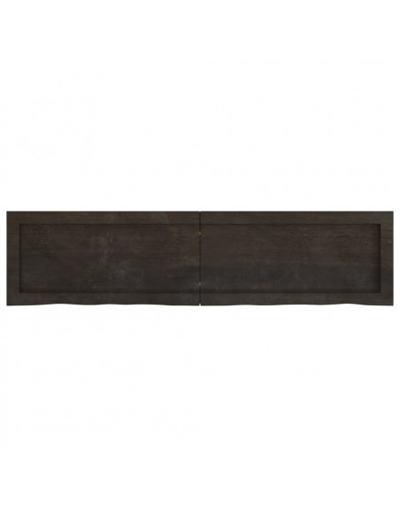 Ripiano Marrone Scuro 120x30x(2-6) cm Massello Rovere Trattato