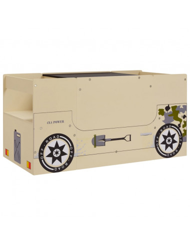 Set Tavolo e Sedia per Bambini 3 pz Auto Fuoristrada in MDF