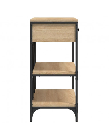 Tavolino Consolle Cassetti e Ripiani Rovere Sonoma Multistrato