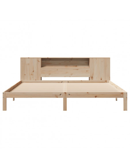 Letto Libreria senza Materasso 200x200 cm in Legno di Pino