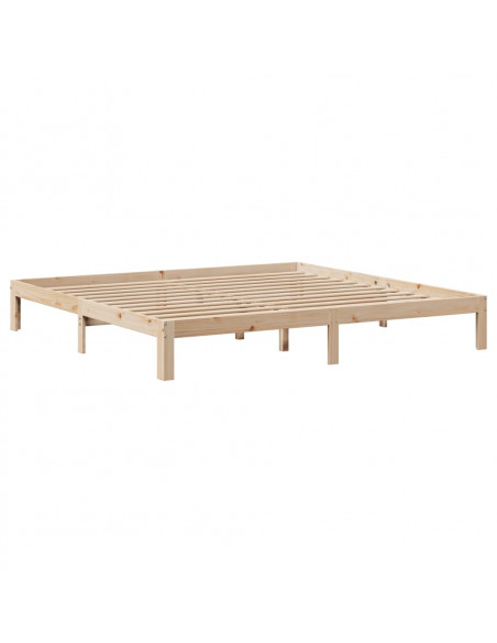 Letto Libreria senza Materasso 200x200 cm in Legno di Pino
