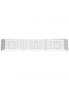 Conigliera con 3 Pannelli 325x109x54 cm Ferro Zincato 2